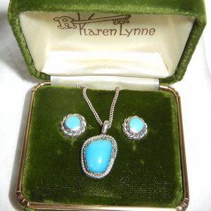Karen Lynne turquoise necklace and earrings matching set